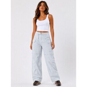 Levis Gray Baggy Cargo Pants Parachute Convertible Zip Out Shorts 27‎
